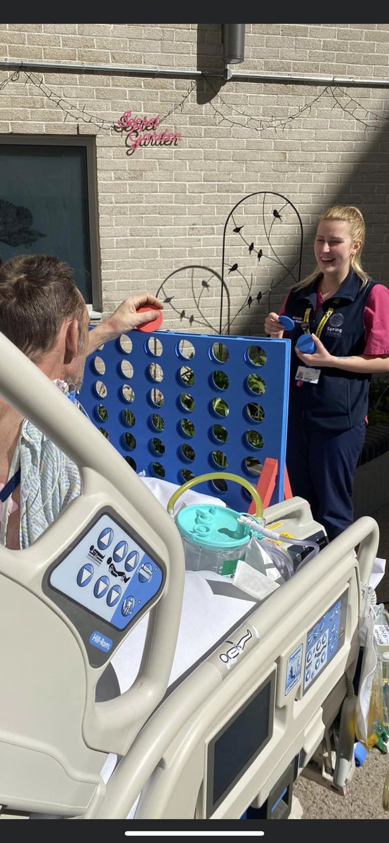 PencarrowICU's tweet photo. Sun and games in the garden this weekend for 2 of our ICU patients ☀️ #teampencarrow #rehablegends @UHP_NHS https://t.co/AYPHiUgBdh