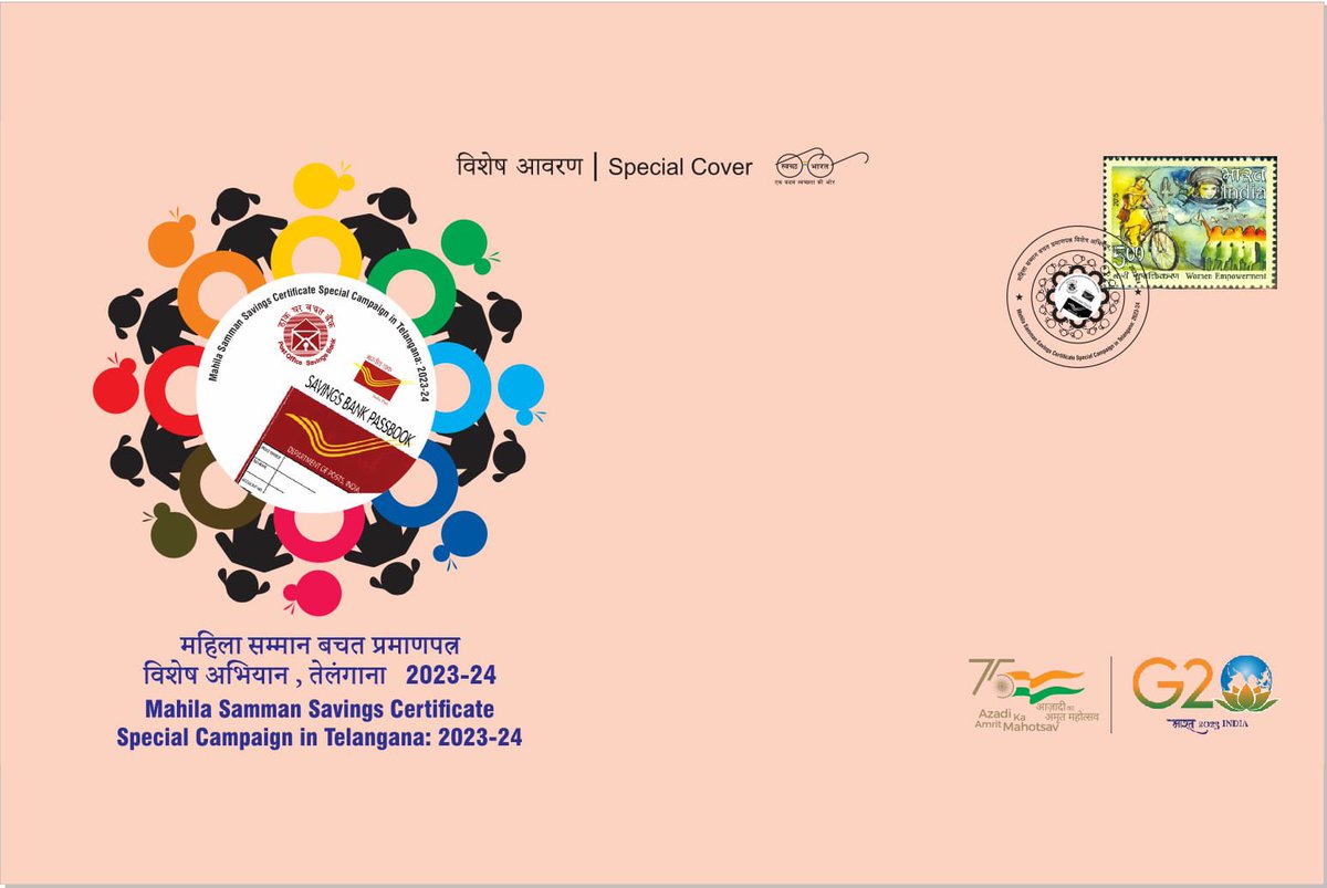 devusinh's tweet photo. Glad to release the Special Cover and distribute passbooks to the beneficiaries of visionary scheme, Mahila Samman Bachat Patra at Kanha Shanti Vanam, a world @heartfulness centre, in the august presence of Parampujya Daaji. https://t.co/cqAe1TcJ0d