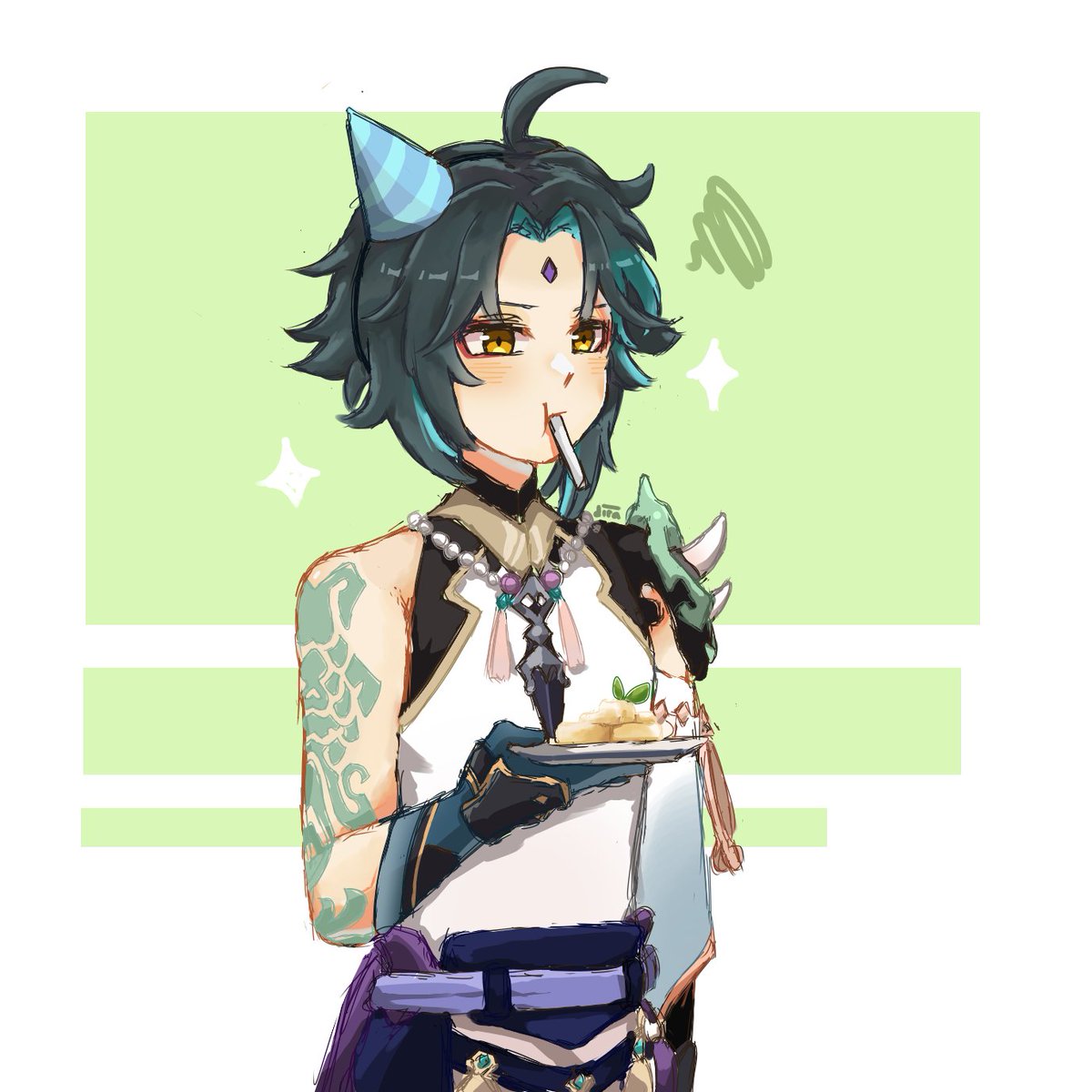hintoffrog's tweet photo. he smol and likes almond tofu, he is xiaoooo!!! happy bday my boi 🌱
#魈生誕祭2023 #原神 https://t.co/mRycZmXIeQ