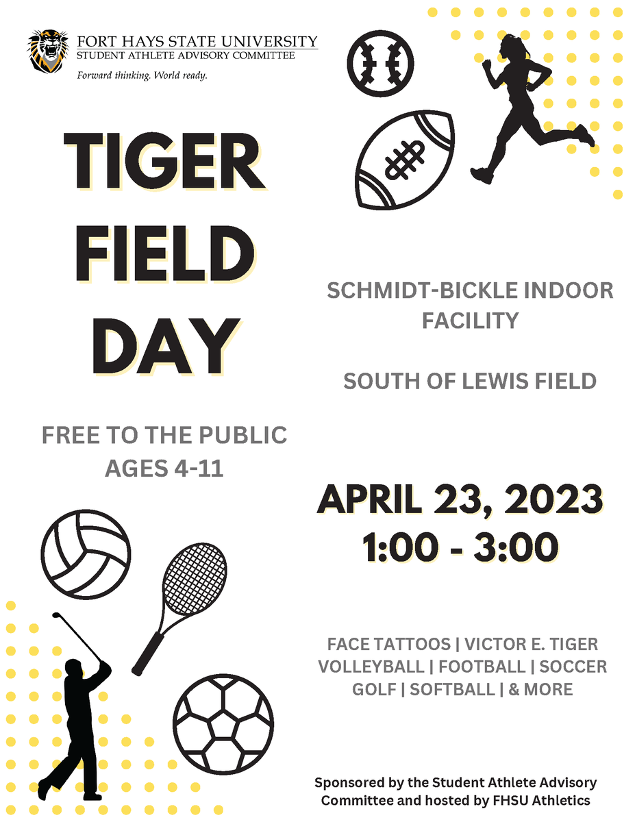 Bring your kids out to enjoy a couple hours hanging out with FHSU Student Athletes.  Sunday, April 23  1-3pm No registration required. <a href="/FHSUSAAC/">FHSU SAAC</a>  <a href="/fhsuathletics/">FHSU Athletics</a>