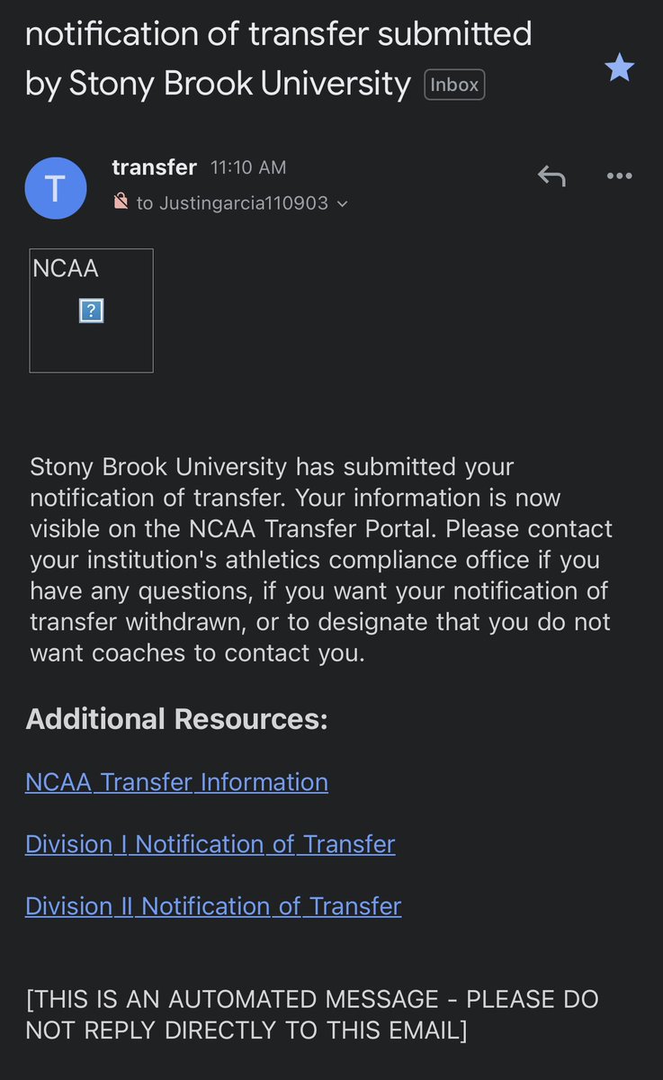 Justin_Garcia0's tweet photo. First and foremost I would like to thank Stony Brook University and the Coaching Staff for giving me the opportunity to play at the next level. With that being said I have now entered the Transfer Portal with 4 years of eligibility. https://t.co/cHoB9BgqGO