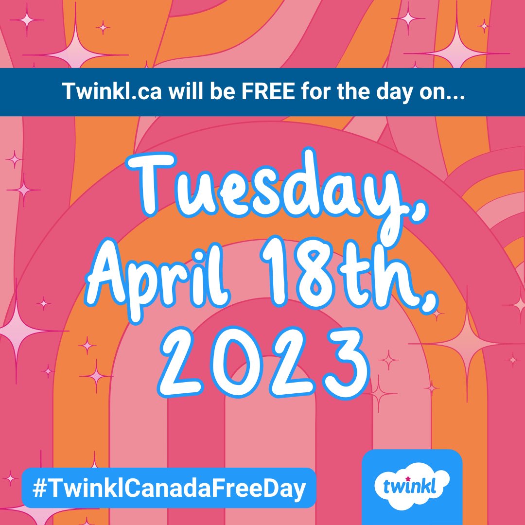Ask and you shall receive! #TwinklCanada will be FREE for anyone in Canada tomorrow, April 18th! Get your hard drives and scrolling fingers ready, it’s almost go time! 🎉❤️ #onted #canadianteacher #abed #etfo #bced #teachersoftwitter