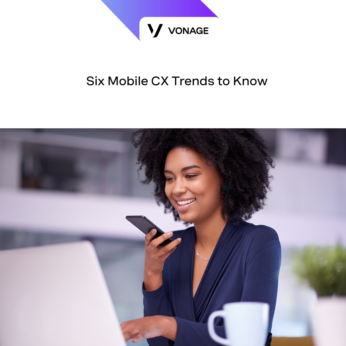 Vonage's tweet photo. Discover six mobile #CX trends you need to know — all focused on improving engagement and driving results with @peggyanne. https://t.co/G03qJ2UbGd #CommunicationsAPIs https://t.co/x7VtTdViyp
