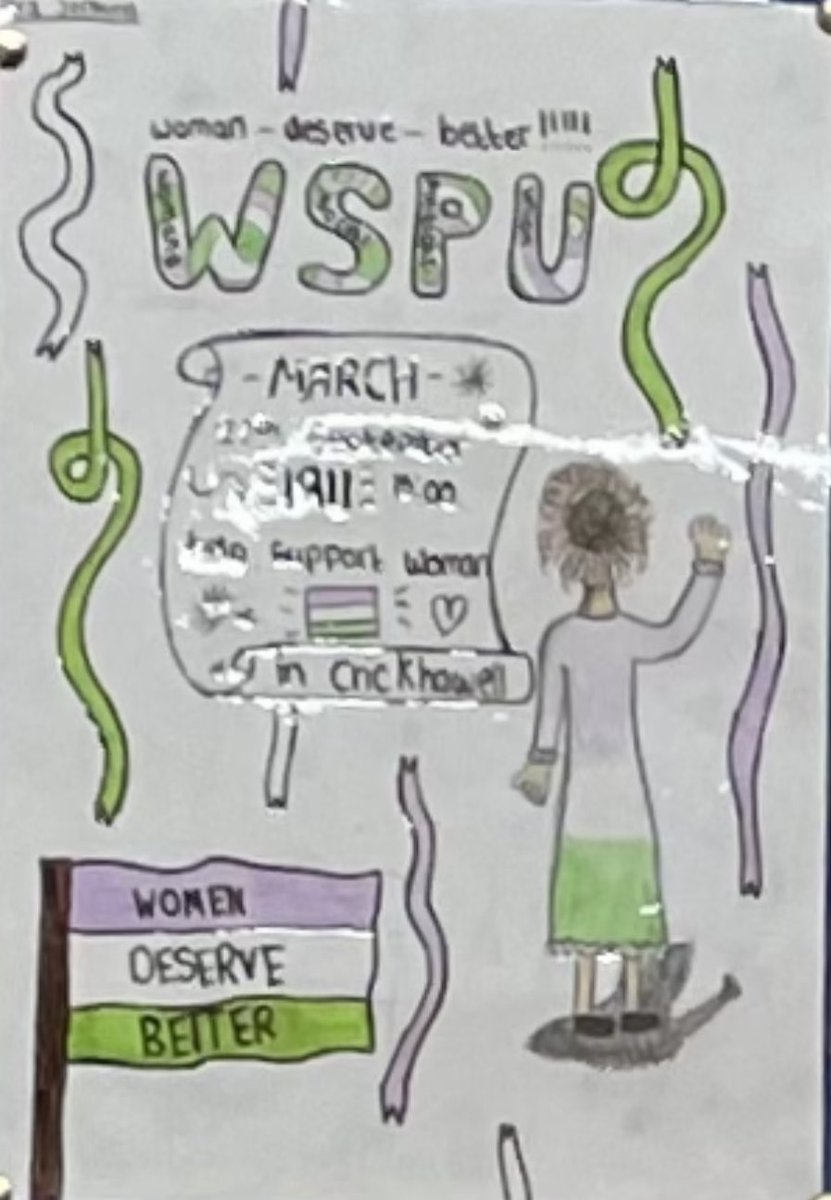 MrMurph27's tweet photo. Updating our classroom displays in History to show off Year 8’s fantastic Suffragette posters! 🟣⚪️🟢 https://t.co/28fnVLeU4c