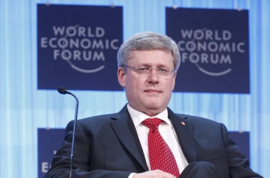 Oh look. Doesn’t that say World Economic Forum behind Harper’s head? Yes, yes it does. These clowns are all hiding their involvement with WEF. Pierre Poilievre was on WEF’s list in 2021. Not even 2 years ago. Did he drop off so he could spread conspiracy theories about them?