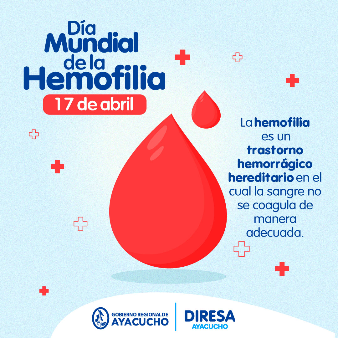 DIRESA_Ayacucho's tweet photo. La Hemofilia es una condición que afecta a muchas personas alrededor del mundo 📷📷 En el Día Mundial de la Hemofilia, recordamos la importancia de trabajar juntos para mejorar el acceso a tratamientos y apoyo 📷 https://t.co/m89cHhkpbL