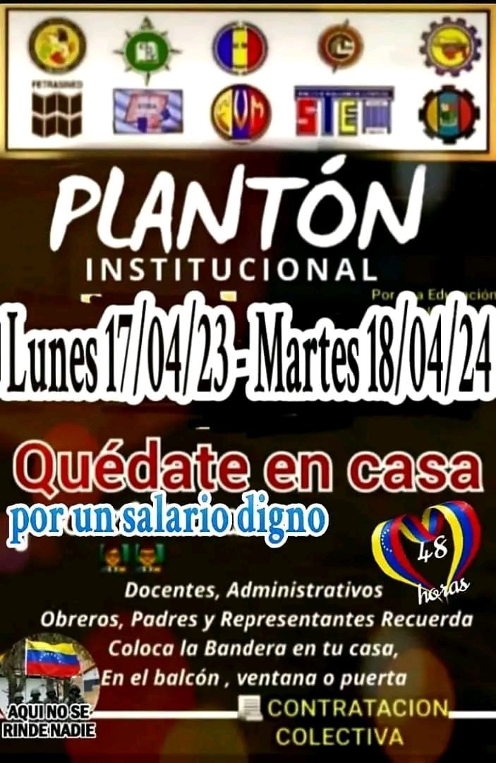 JCepeda_193's tweet photo. @Suma_Zulia @enlacemag Así se caracteriza una verdadera lucha Magisterial, no el desastre de Libreto ese de visitar las escuelas Lunes y Martes. https://t.co/f5xJcZpmar