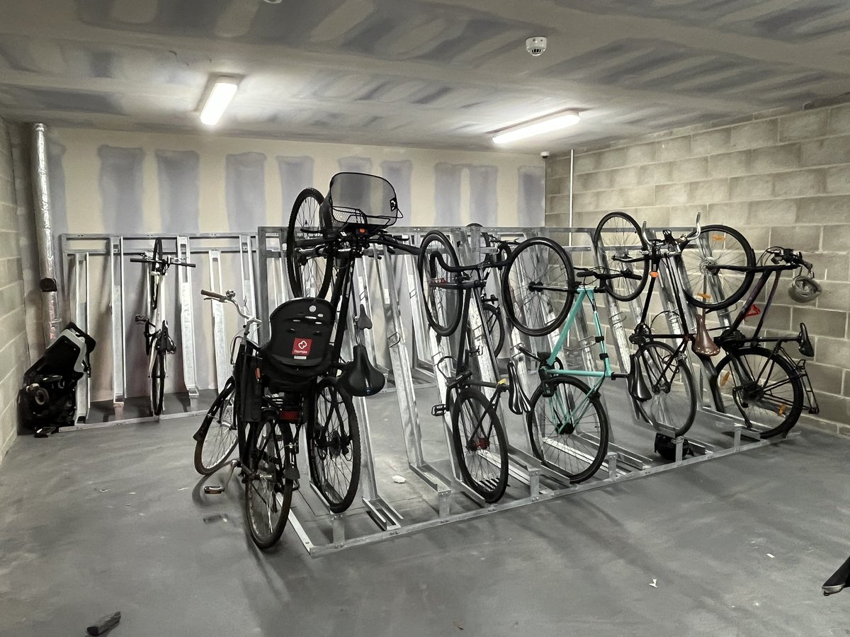 Every space in this communal cycle store in a residential block requires the bicycle to be lifted. Excludes a huge number of people riding a variety of cycles.