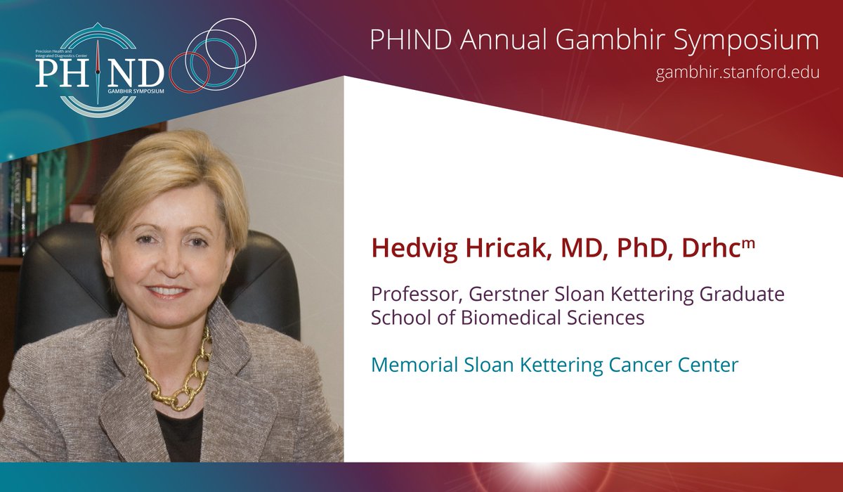 At the PHIND Annual Gambhir Symposium on June 12, 2023, @hedvighricak will discuss, 'Future of Molecular Imaging for Early Detection.' You won't want to miss this! Register today and view the full speaker lineup: gambhir.stanford.edu. #PHINDEvents #GambhirSymposium