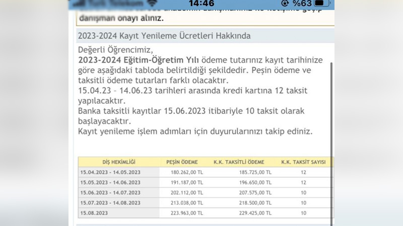 solcugazete's tweet photo. İstanbul Aydın Üniversitesi ücretlere yaklaşık %100 zam yaptı.

Geçen yıl Diş Hekimliği Fakültesi'nde okuyan bir öğrenci 109 bin 250 TL öderken, zam sonrası bu fiyat 229 bin 425 TL oldu. https://t.co/Ho3enW94v0