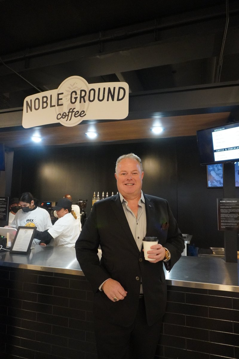TimONealCEO's tweet photo. Excited to share the @noble_ground story with the @phxbizjournal where I speak about our innovative business model where profits go back to the community via our housing and educational initiatives. I also outline our valued partnership with the @Suns, @PhoenixMercury, @ArizonaCoyotes, and @RoadrunnersAHL.

So you can now enjoy coffee that supports Arizonans at every Footprint Center event, and we look forward to further welcoming the community once we open our coffee shops later this year!

#Coffeeforacause #Arizona 

Article: https://t.co/B3fdRUAdmM

https://t.co/1emvtrZEGh