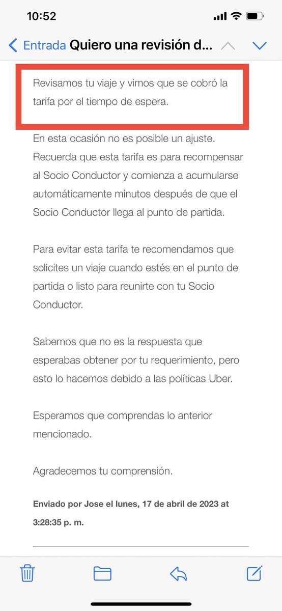 jlezcano03's tweet photo. a cuántos le ha pasado lo mismo que te cobran injustificadamente tiempo de espera estando en el punto de partida y cuando haces el reclamo a @UberPTY dicen que no es posible el ajuste? Eso se llama ROBAR. 😡😡@AcodecoPma @TraficoCPanama @ZulayRL https://t.co/rJ3XEtE12b