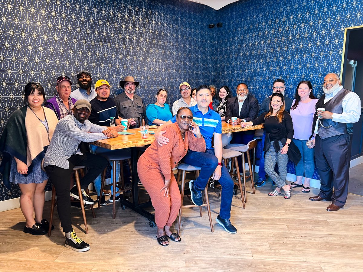 ASDHomeNow's tweet photo. Nothing beats #MondayBlues like good coffee and great company!☕We took a break from our meeting and headed to @rhinocoffee to show ASD staff some appreciation, courtesy of our CEO @SouthDFuture! Here's to the amazing team that keeps ASD running!💙#staffappreciation #coffeebreak https://t.co/BpLdps3x2i