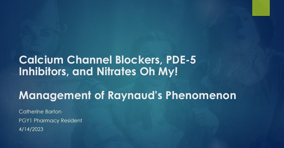 Last week at PWS, resident Catherine presented on management of Raynaud's Phenomenon.
#OTILT Topical nitrates are considered second-line therapy for RP with intermittent episodes affecting various digits.