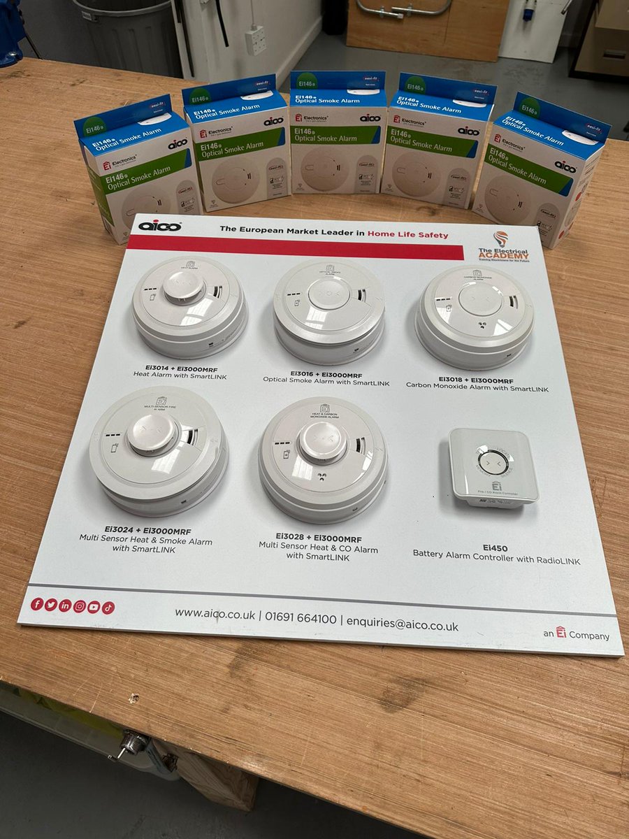 ElectricalAcad1's tweet image. We would like to say a big thank you to Bradley Wain from @Aico_Limited who has kindly sent our apprentices some optical smoke alarms for their @cityandguilds practical assessment!
#kent #upskill #electricalapprentice #trainingcentre #maidstonekent