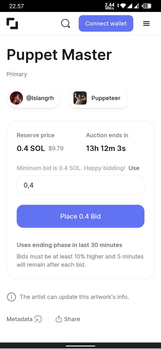 [ Auction Update ]

13 Hour until end of auction

Stull waiting for first bid kicked ♥️