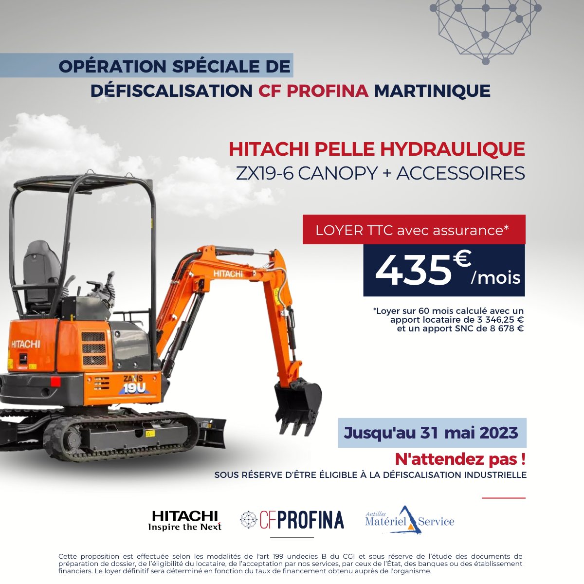 CF_Profina's tweet photo. [CF PROFINA MARTINIQUE]

Venez profiter de tarifs exceptionnels avec @CF_Profina  et Antilles Matériel Service sur la gamme #hitachi Pelle Hydraulique, dès maintenant ! 🚧

Pour en savoir plus, contactez Sébastien EDRAGAS :
📧 sebastien.edragas@cf-profina.com
📞 06 96 34 94 65 https://t.co/zutXKAOOUA