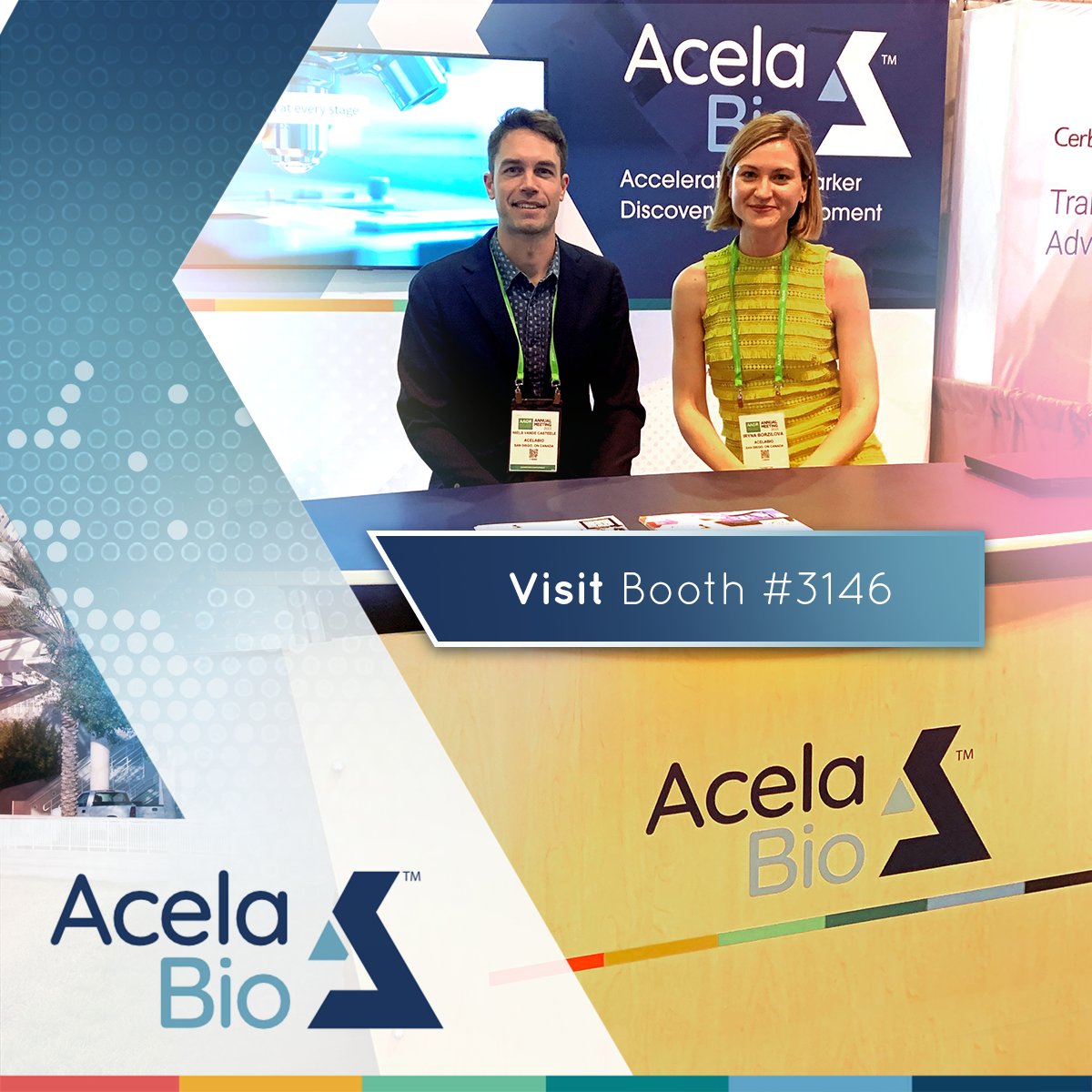 AcelaBioLab's tweet photo. @VandeCasteeleN and @IBorzilova are at #aacr23 booth 3146. Stop by to discuss your #oncology research needs. #oncologyresearch #oncologytrials https://t.co/x1I1aMPJXA