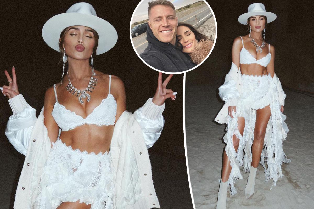 sachin and babi light blue dress Olivia Culpo