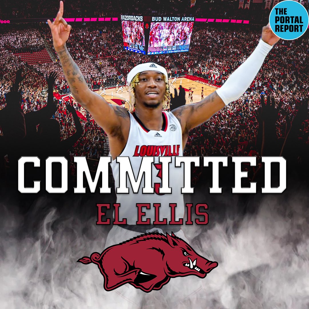 ThePortalReport's tweet photo. 🚨𝗕𝗥𝗘𝗔𝗞𝗜𝗡𝗚: Louisville transfer El Ellis has committed to Arkansas🐗

Huge pickup for @EricPMusselman and staff! https://t.co/GBSRfQPgCD