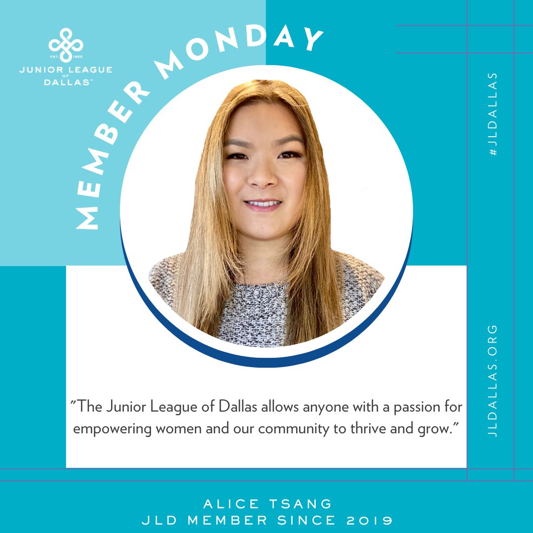 This week’s #MemberMonday is Alice Tsang! “The Junior League of Dallas allows anyone with a passion for empowering women and our community to thrive and grow.” #BetterTogether #JLDallas