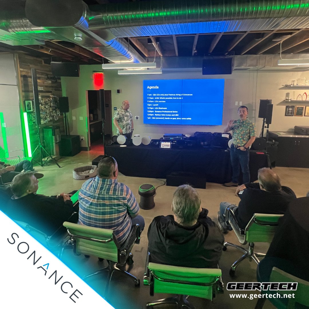 GeerTech's tweet image. #AVTweeps at our recent #KitchenSync for a demo of @SonanceSpeakers Professional Series loudspeakers. Contact us for a demo geertech.net

#GeerTalk #ProAudio #ProAV #sonance #sonancebeyondsound #design #designedtodisappear #sonanceprofessionalseries #sonanceoutdoor