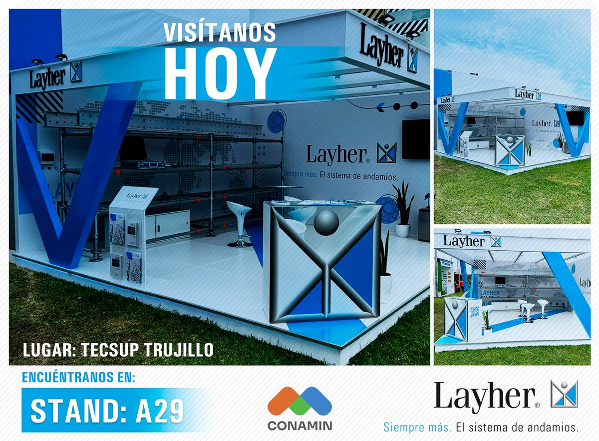 LayherPeru's tweet photo. 🔝 Nuestro equipo está listo para presentar las soluciones innovadoras para el sector minero. ¡Descubre con nuestros especialistas las novedades que tenemos para tus proyectos! 

📍Visítanos del 17 al 21 de Abril en TECSUP Trujillo - Stand A29

#LayherPeru 🇵🇪 #Conamin2023 https://t.co/JPXFPuzNCj