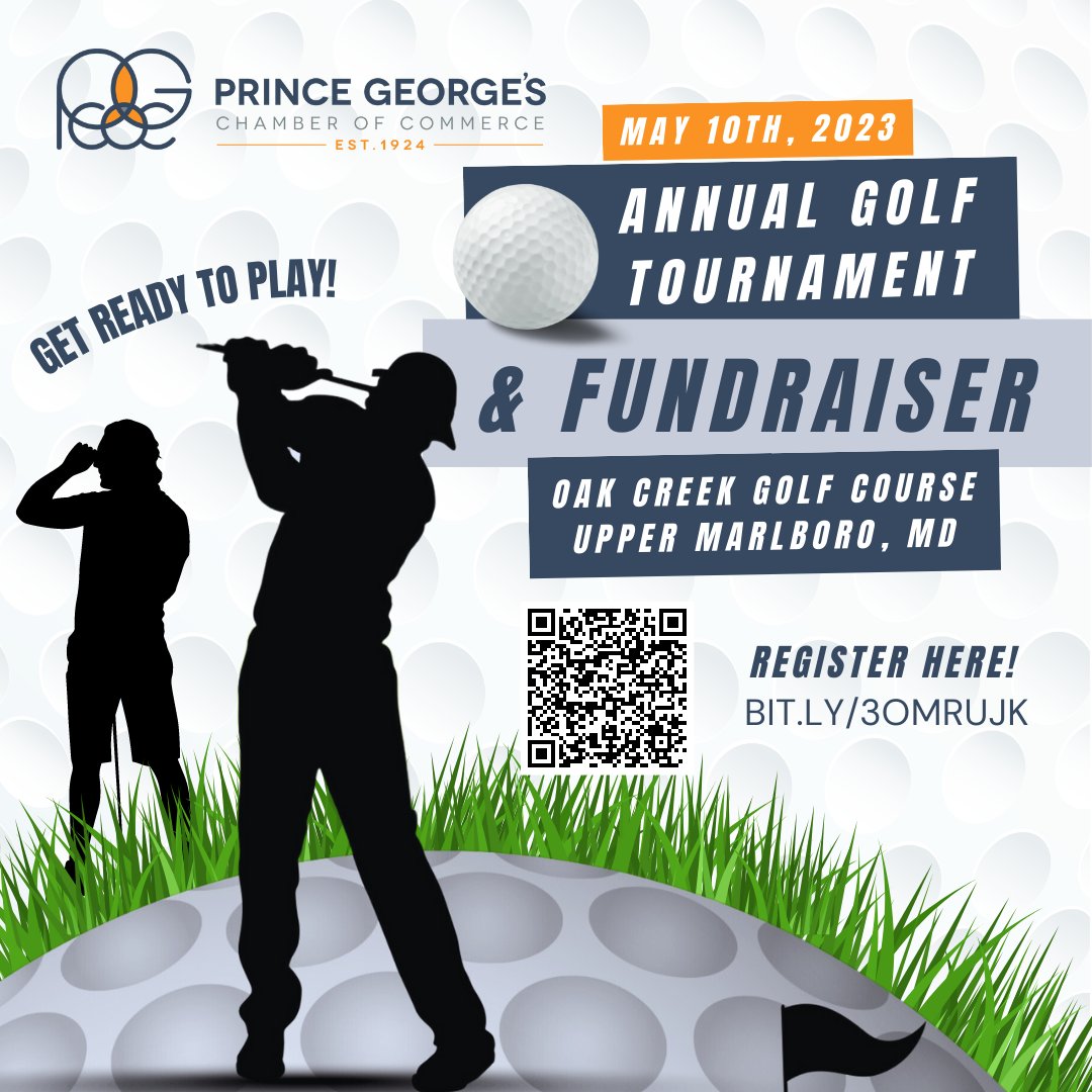 Calling all golf enthusiasts and business leaders! Get ready to tee off and swing into action at the Prince George's Chamber of Commerce Annual Golf Tournament and Fundraiser! 

Fore more information and to register, visit bit.ly/3omRujk.