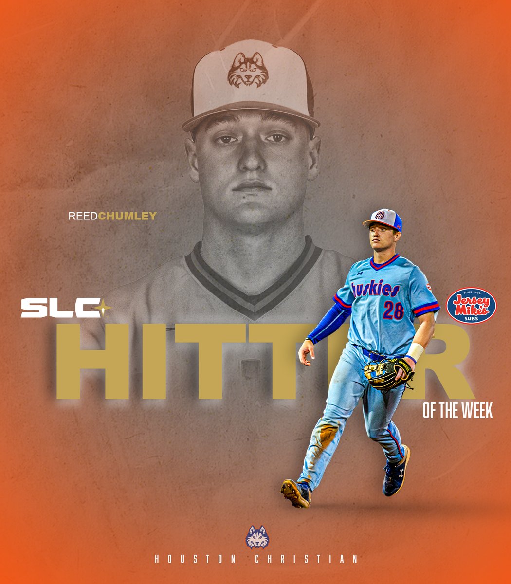 SouthlandSports's tweet photo. ⚾️: Congrats to this week's @jerseymikes #SouthlandBaseball Players of the Week!
Hitter: Reed Chumley, @HCUHuskiesBSB
Pitcher: Hunter Hesseltine, @Lamar_Baseball
📰 | https://t.co/hAbR1AbA7Y https://t.co/Kw787tyusa