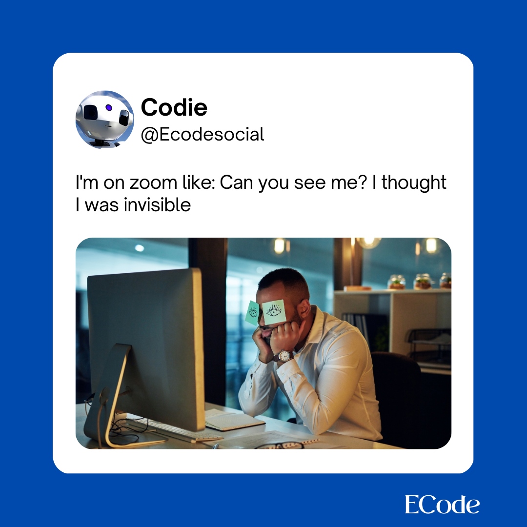 EpesCode's tweet image. Who hates zoom as much as I do🙌
.
.
.
#ZoomMeeting #WorkFromHomeLife #RemoteWorkProblems
#VirtualMeeting #OnlineMeeting #WorkFromBed #WorkFromHomeHumor #VirtualWorkLife #WFHStruggles #ECodeAgencyHumor #OnlineMeetingStruggles #ZoomBurnout #RemoteMeetingBlues