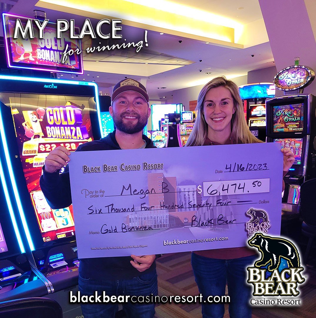Now that's what we call a BONANZA! 📷📷 Congratulations to Megan B. on her $6,474.50 jackpot on Gold Bonanza! #MyPlaceForEntertainment #BlackBearCasinoResort #BBCR #win #MyPlaceForSlots #MyPlaceToPlay #Jackpot #goldbonanza📷