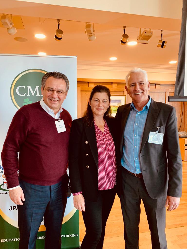 SharonSmurfit's tweet photo. In esteemed company today in @dunlaoghaireGC with @robertsereci and Niall Keyes, President of CMAI (formerly @igcma) 

Incredible insight from Roberts time at Medinah Country Club #education #clubmanagers #golflife https://t.co/IQJzoPBHIP