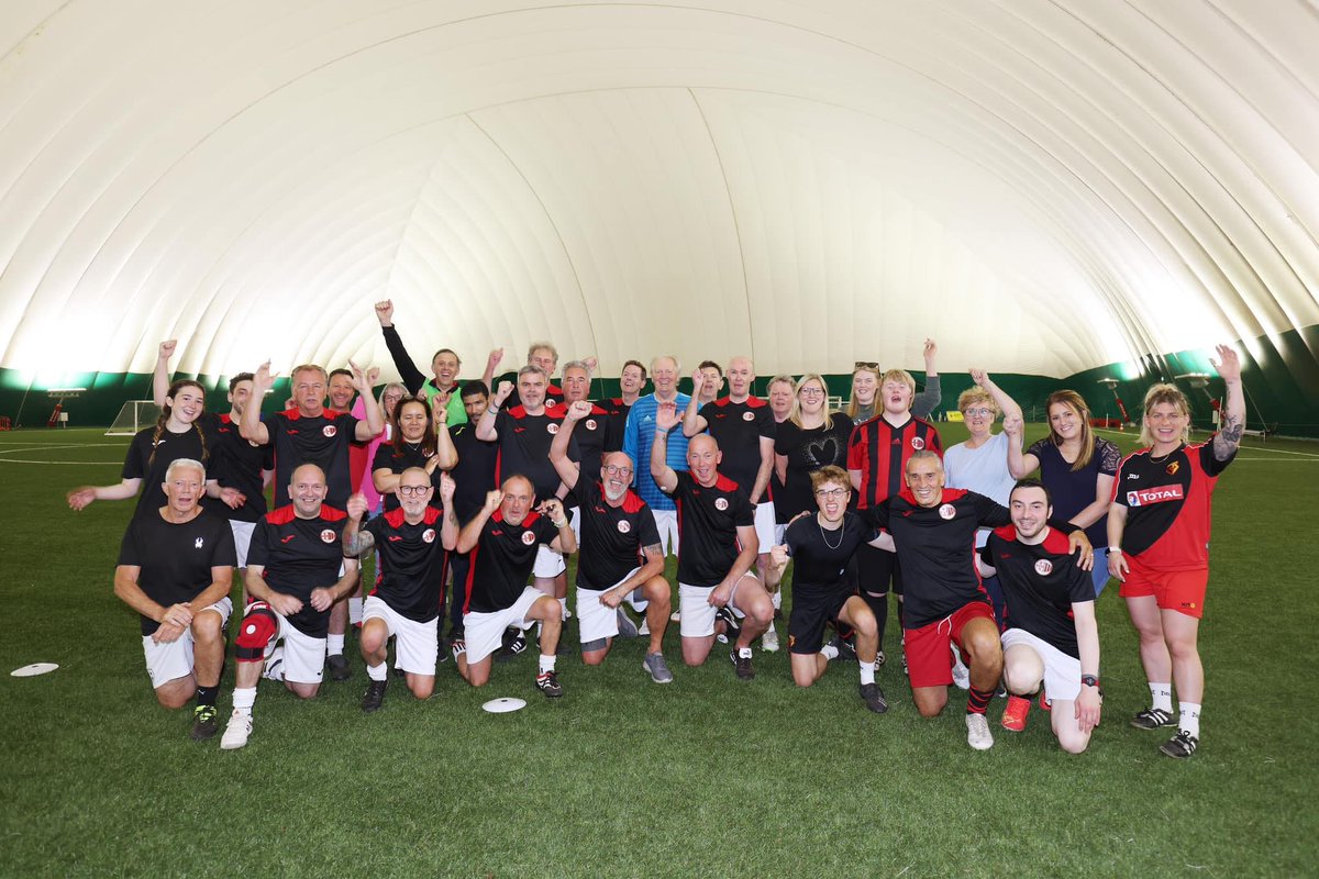 WatfordCouncil's tweet photo. ⚽ An excellent first session last week at @EveryoneActive Woodside with a group playing #WalkingFootball with #Parkinsons. Fun and enjoyment was the order of the day, in a sociable and supportive group. They also have sessions at @WatfordFC: https://t.co/MnPMeWHZr9 https://t.co/mYWbMkMSMJ