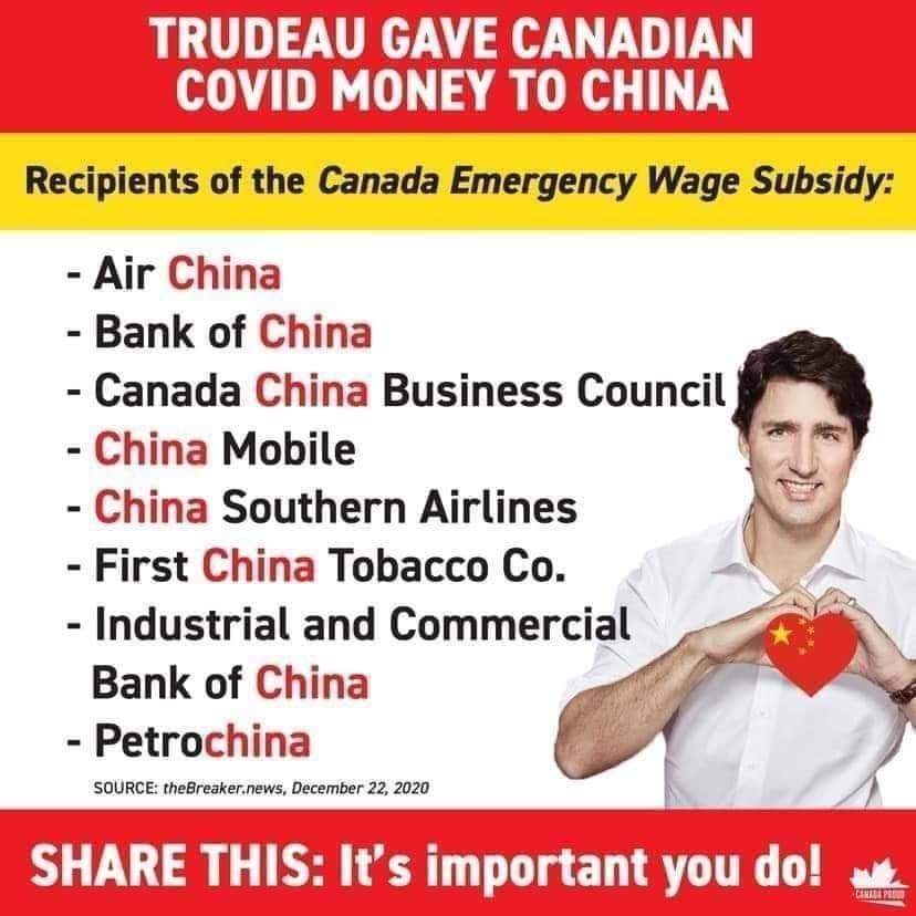 LeonardRoxon's tweet photo. Imagine that! Is it ANY wonder @JustinTrudeau @liberal_party was getting the support from China like they did??? https://t.co/mhOEkqC0CA