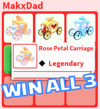 tothemakx's tweet photo. 🎁Weekly YouTube Giveaway🎁

🎉WIN ALL 3 NEW REGAL CARRIAGES🎉

Rules:
• Follow Us
• Be Subscribed to our YouTube Channel: https://t.co/ka5ebtp4Jr 
• Comment your Roblox Username
• Retweet This Tweet

Ends Thurs. April 20th
#Adoptmetrades #adoptmegiveaway #Adoptmetrade https://t.co/8MKCZUNeVi