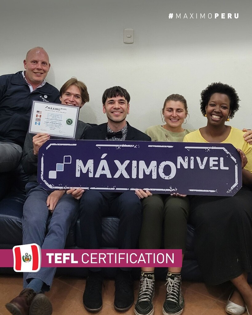 maximoabroad's tweet photo. We absolutely love celebrating our TEFL grads! 🎉 After 4 intensive weeks of hard work, including 3 mini-lessons, ESL technique workshops, 2 papers, a professional portfolio, and a full week of practical teaching at #MaximoPeru, you are now fully equipped to become successful… https://t.co/u6iAKMASwL