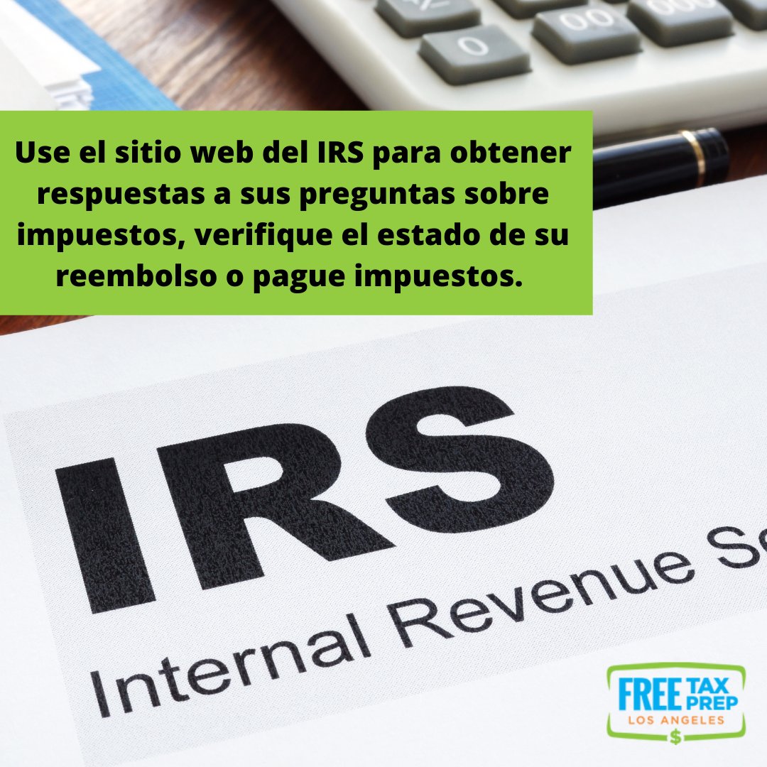 El sitio web de el IRS esta para ayudar con preguntas y si crea una cuenta puede tener acceso a mucha informacion. Eso incluye sus impuestos previos y documentos en línea.
#TaxTips #FreeTaxPrepLA