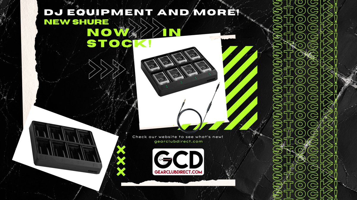 New Shure Accessories!
- The SBC80-903 is an 8-bay battery charger for the SLX-D SB903 rechargeable batteries.
- The RMCH1-UNI is a headphone communication cable with built in microphone and 3-button control.
#djequipment #djaccessories #charging #newproduct #musicnews #NAMM2023