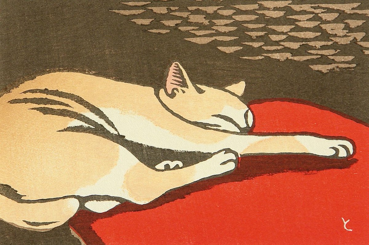 MenschOhneMusil's tweet photo. Cat by Inagaki Tomoo (1930′s). https://t.co/cmITFIQxKI