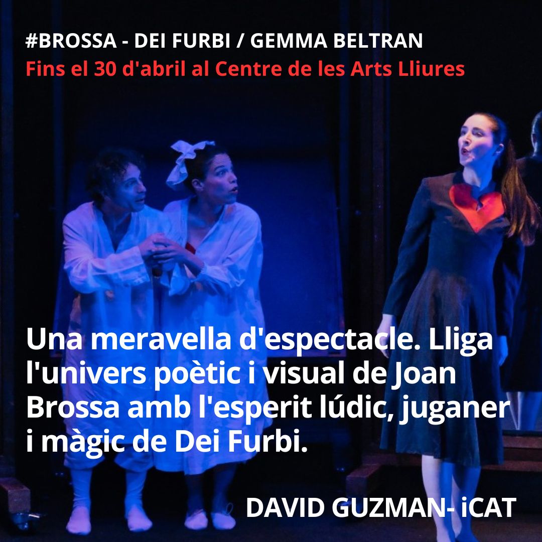 DeiFurbi's tweet image. Després de venir a veure #Brossa en @dvd_guzman va voler entrevistar la directora de l'espectacle, Gemma Beltran, al seu programa 'L'irradiador' d'@iCatfm. Aquí us en deixem l'enllaç. Dimecres reprenem les funcions a la @fundaciobrossa     
ccma.cat/catradio/alaca…