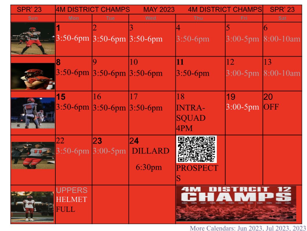 Monarch Knights Football (@mhs_knights_fb) on Twitter photo Your Monarch knights spring schedule! If you have any questions about our student athletes please message <a href="/Coach_Davis3/">Coach Davis</a>, <a href="/Coach_Mont70/">Roberto Montanez Jr</a>, and <a href="/Coach_RThomas/">Coach Rufus Thomas</a>! Our prospect sheet can be found by scanning the barcode! <a href="/larryblustein/">Blustein Recruiting</a> <a href="/JerryRecruiting/">Rising Stars</a> <a href="/TheCribSouthFLA/">Frank Tucker</a> <a href="/PrepRedzoneFL/">Prep Redzone Florida</a> Your Monarch knights spring schedule! If you have any questions about our student athletes please message <a href="/Coach_Davis3/">Coach Davis</a>, <a href="/Coach_Mont70/">Roberto Montanez Jr</a>, and <a href="/Coach_RThomas/">Coach Rufus Thomas</a>! Our prospect sheet can be found by scanning the barcode! <a href="/larryblustein/">Blustein Recruiting</a> <a href="/JerryRecruiting/">Rising Stars</a> <a href="/TheCribSouthFLA/">Frank Tucker</a> <a href="/PrepRedzoneFL/">Prep Redzone Florida</a>