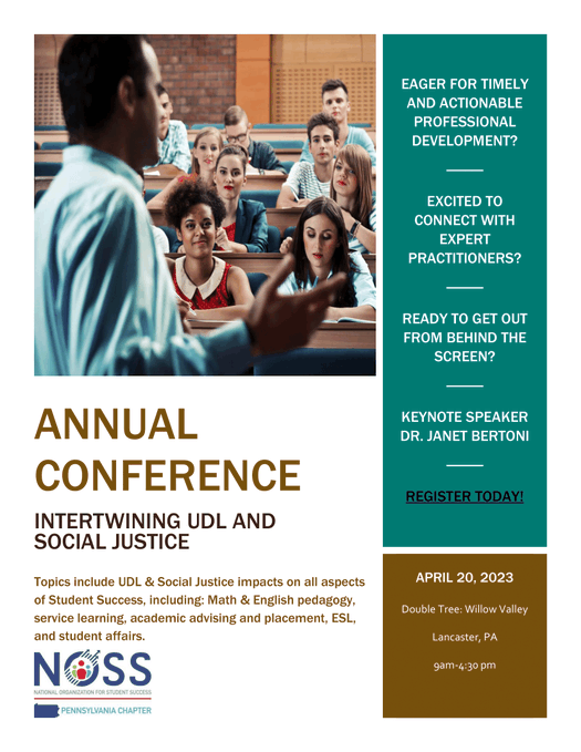 We're excited, are you excited?! Only three more days until our community of #highereducation #studentsuccess professionals meets for our Spring conference! #PANOSS2023 #UDL #UDLChat