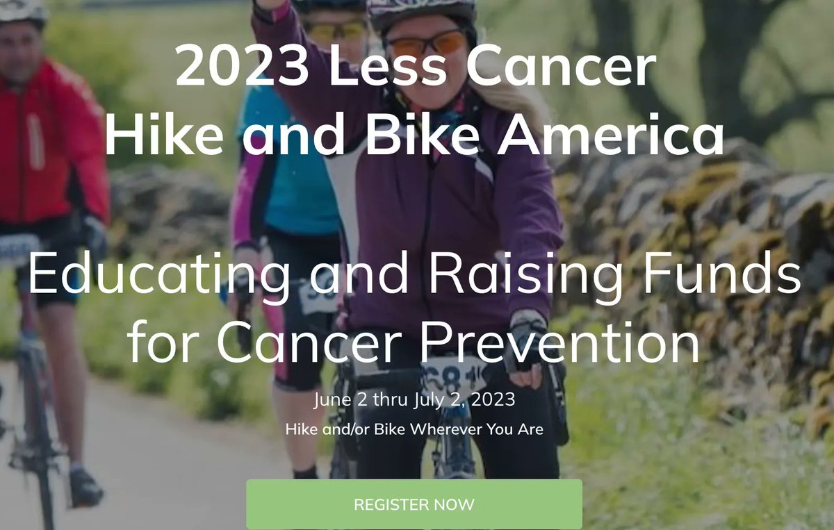 You can start your own Less Cancer Hike and Bike America event in your neck of the woods! Here's how to create your fundraising team to support Less Cancer's cancer prevention mission. 

buff.ly/3ZkUCZY 

 #cancerprevention #Cycling