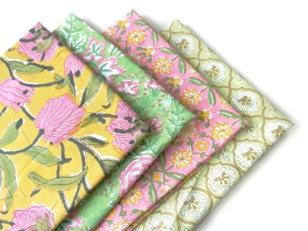 Spring Color Hand Block Print Fat Quarter Fabric Bundle - #Etsy buff.ly/3obhIoW
.
#fabricbundle #quilting #patchwork #cottonfabrics #handblockprint