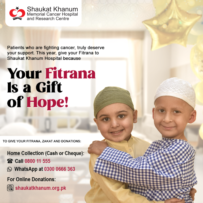 SKMCH's tweet photo. This #Ramzan, let's give hope to those fighting cancer. Your #Fitrana donation can help us provide much-needed support to deserving patients.  

Donate now 👉 https://t.co/9583jD1YxC
For home collection 📞 080011555 | WhatsApp at 0300 0666 363

#GiftOfHope #SKMCH #Zakat #Ramadan https://t.co/pnuxKDS1Du