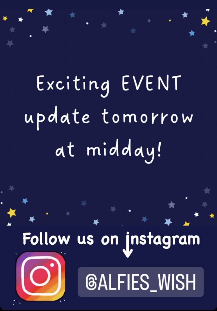 Exciting event update tomorrow. Follow us on instagram to see what’s happening! #alfieswish #charityevents #southampton