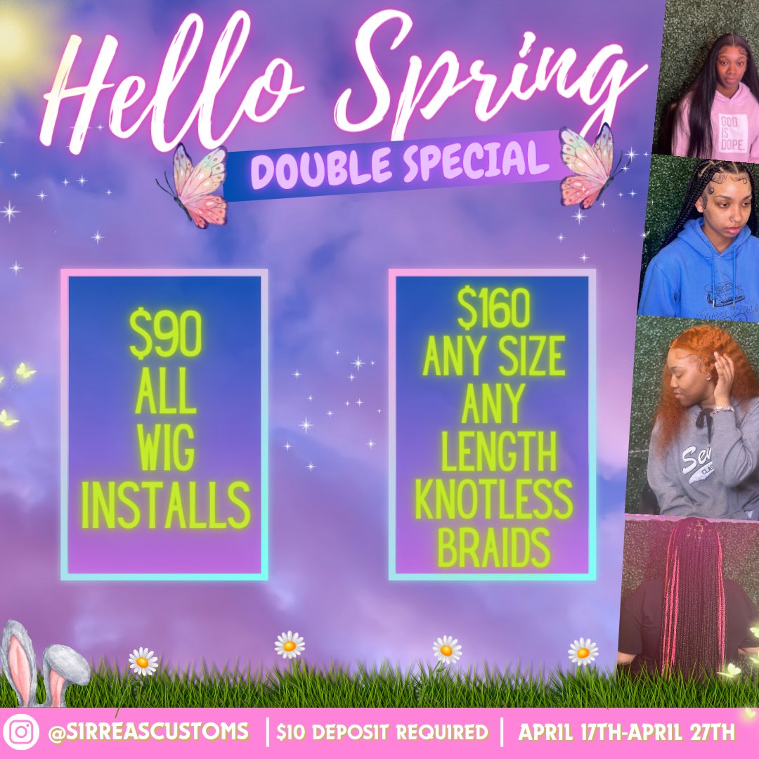 Haven’t been here in awhile 😂 but I am having a special for the remainder of April ❤️ dm if interested 

Booking site: sirreascustoms.as.me 🩷

Location: Spartanburg, SC