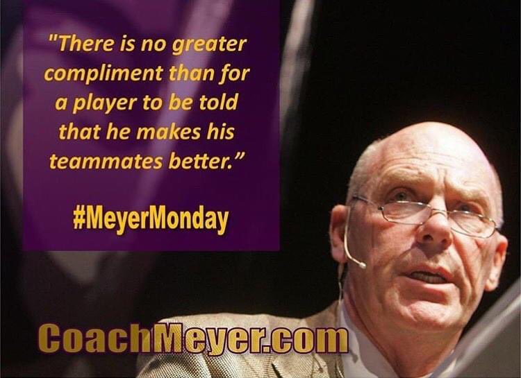 CoachBobStarkey's tweet photo. The best players impact those around them — they just don’t raise their level of play but they find ways to lift their teammates level of play.
#MeyerMonday
@CoachDonMeyer https://t.co/hOaCoPT4Nh