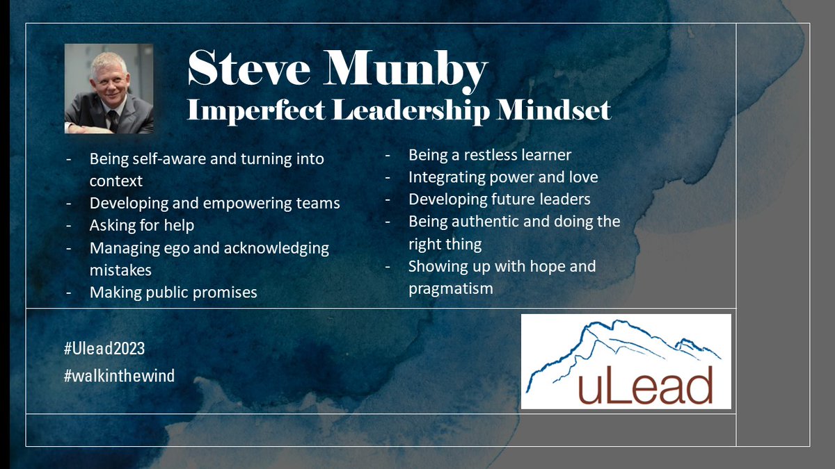 Jade Ballek (@jadeballek) on Twitter photo Powerful message about the mindset of imperfect leaders via keynote <a href="/steve_munby/">steve munby</a>.
Show up with hope and pragmatism.
Lead with compassion and strength.
Ask for help.
Model the right thing.
"Walk into the wind".
#ULead2023
#LeadershipMatters Powerful message about the mindset of imperfect leaders via keynote <a href="/steve_munby/">steve munby</a>.
Show up with hope and pragmatism.
Lead with compassion and strength.
Ask for help.
Model the right thing.
"Walk into the wind".
#ULead2023
#LeadershipMatters