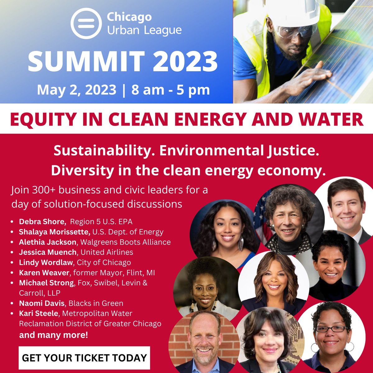 On May 2, 2023, join us for our 2023 SUMMIT, themed Equity In Clean Energy and Water.

To purchase tickets and find out more, visit chiul.org/summit2023

#CULSUMMIT23